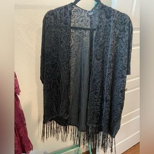 Black Fringe Kimono